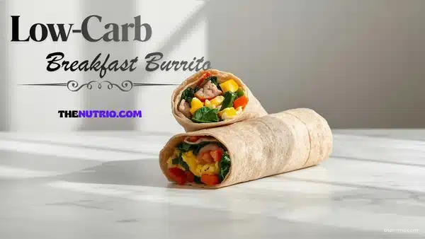 “Low-carb breakfast burrito filled with eggs, vegetables, and lean protein.”